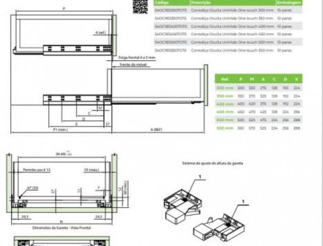PRODUTOS FGVTN | Corrediça Oculta UniHide One-Touch