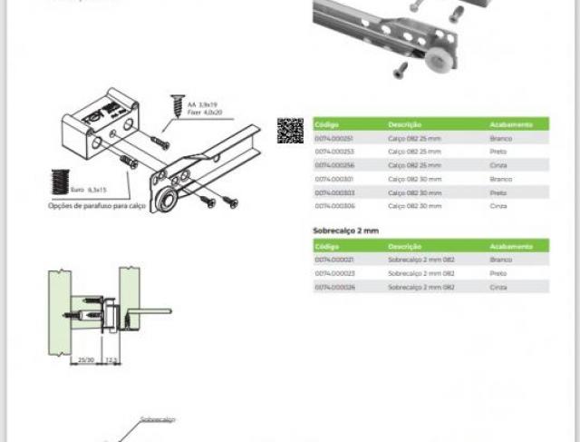 PRODUTOS FGVTN | Acessório para Corrediça 082 Calço 082 25/30 mm