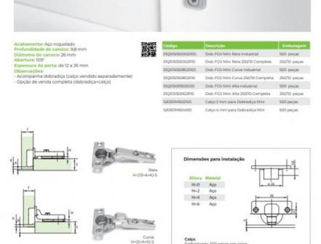 PRODUTOS FGVTN | Dobradiça QS Mini FGV